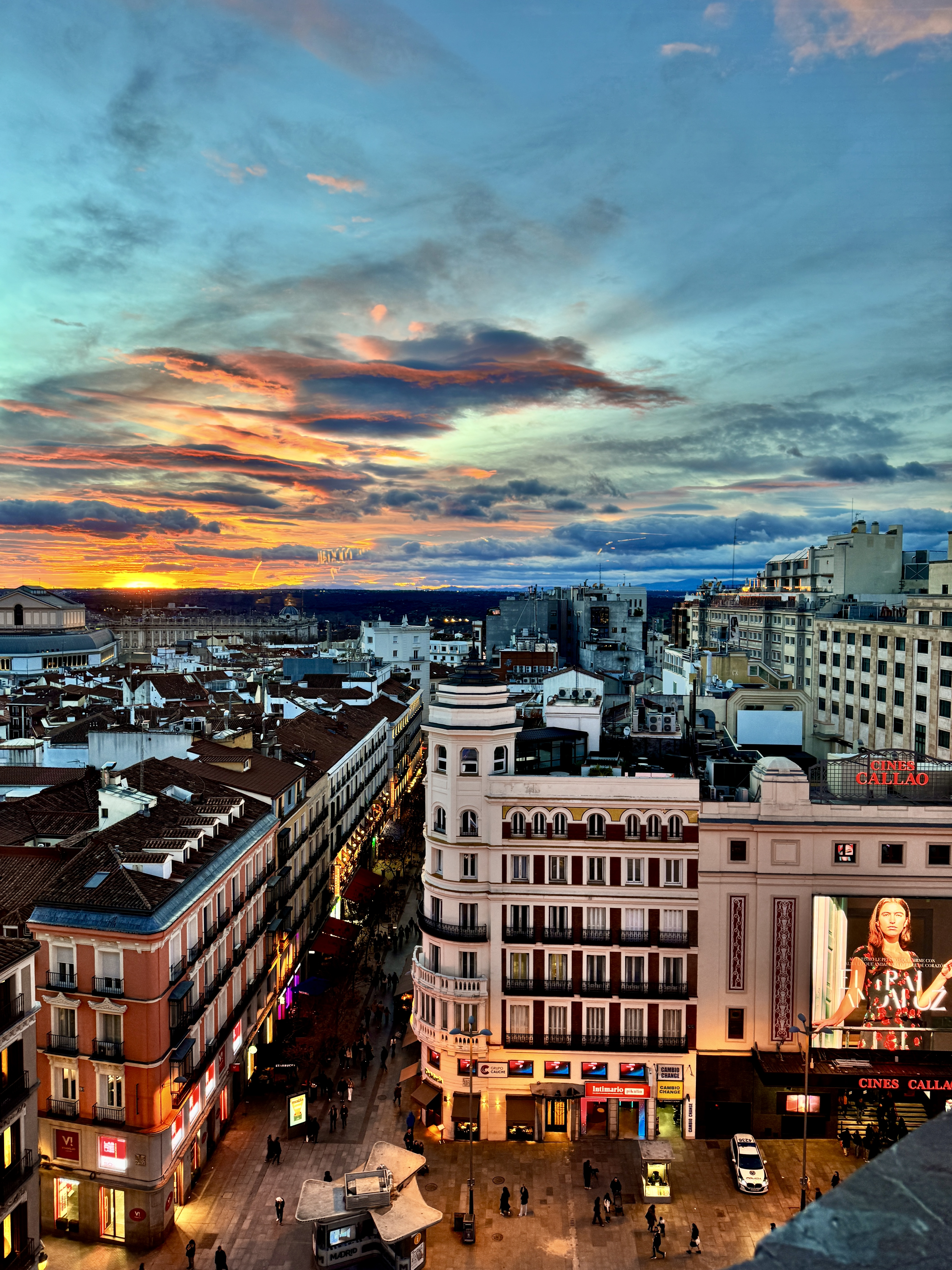Colorful fruit and vegetable stalls at Mercado de San Miguel.